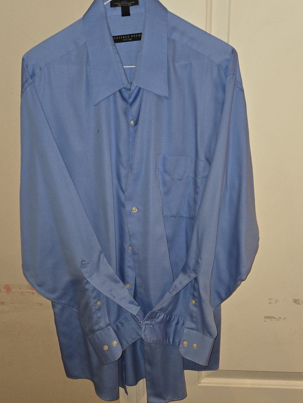 Geoffrey Beene Men's Sky Blue Dress Shirt with Chest Pocket